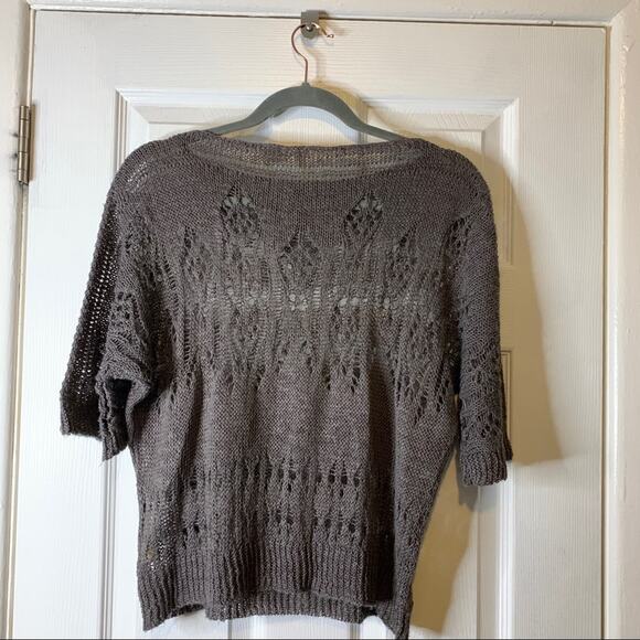 Moth by Anthropologie “Of The Ages” Open Lace Knit Dolman Short Sleeve Sweater - Picture 7 of 8